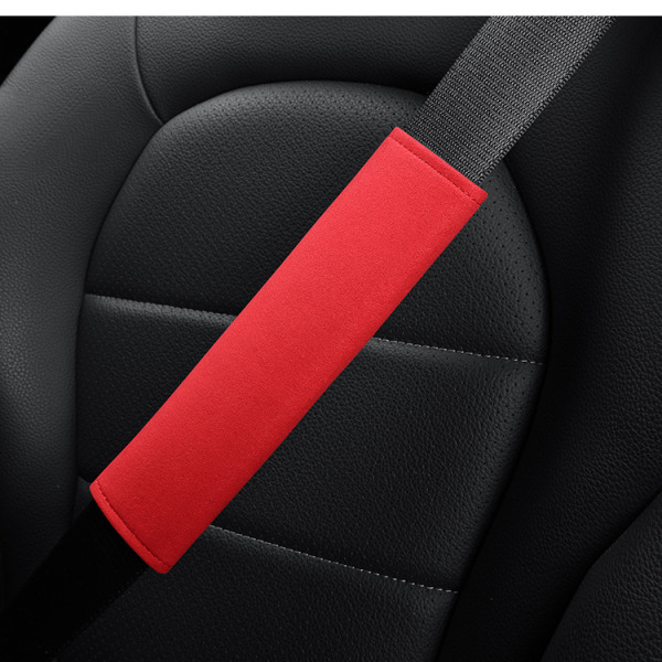 For Volvo Seat Belt Shoulder Covers XC60/XC40/S90/S60 Safety Belt Suede Covers (Pair, red)