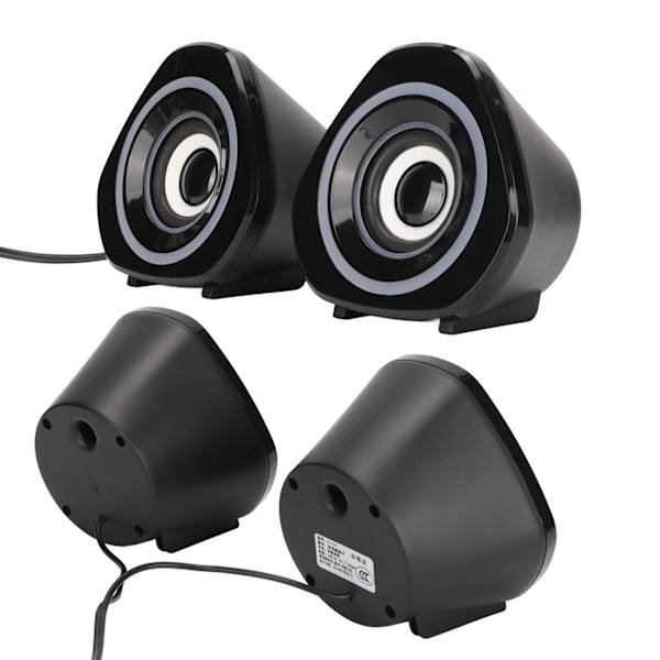 Datorhögtalare Små USB-drivna Plug and Play Trådbundna Skrivbordshögtalare med LED-ljus för Xbox PC SmartphoneStandard Svart Blått Ljus