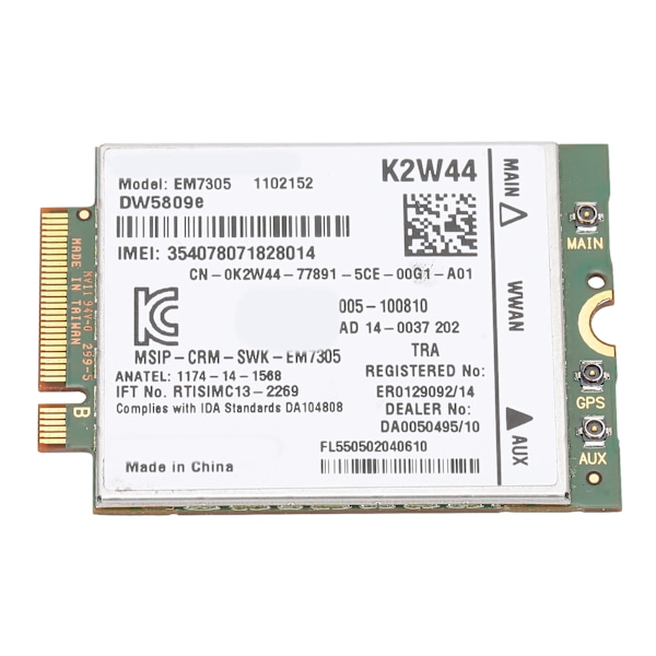 EM7305 4G-moduuli Langaton verkko M2 NGFF LTE WWAN -kortti 52Pin sopii Dell DW5809e Sierraan