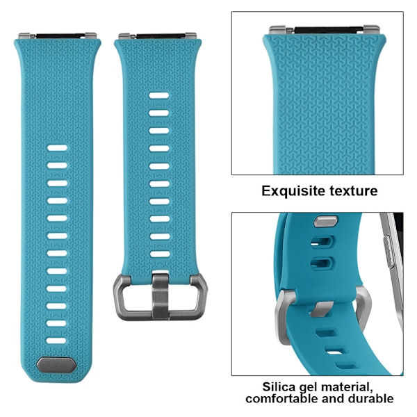 Silikonarmband för smartklocka, ersättningsarmband för Fibit Ionic (Teal Green S)