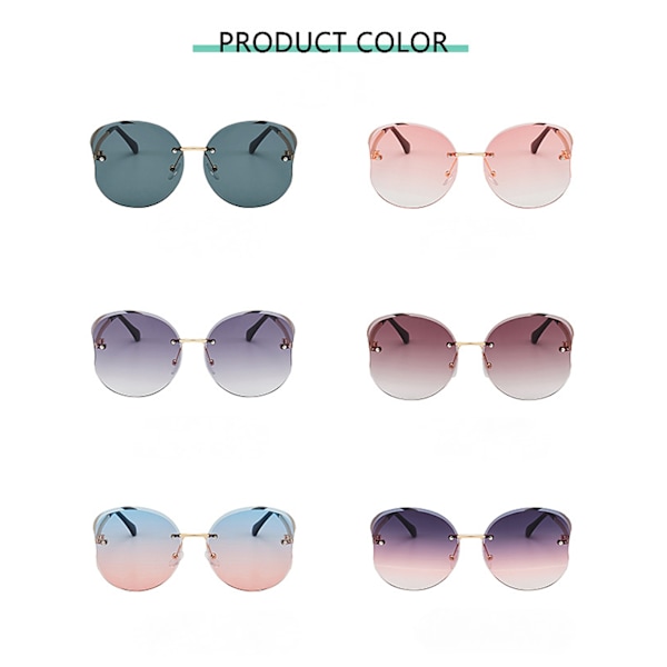 Trendy Retro Polygonal Cut Edge Lens Drenge og Piger Rammeløse Børns Solbriller UV Beskyttelse----Guld ramme top og blå pulverflager