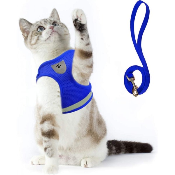 Cat Harness and Leash Set for Walking Cat and Small Dog Harness Soft Mesh Puppy Harness Adjustable Cat Vest Harness with Reflective Strap Comfort,XS