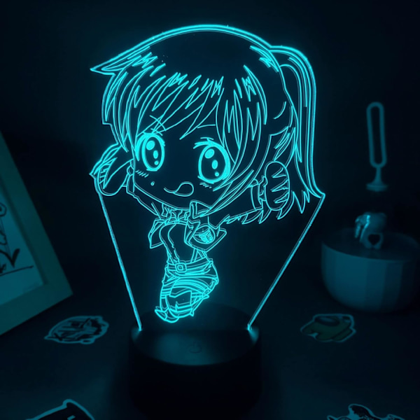 3D Optisk Illusion Natlys Attack 3D Led Anime Figur Sasha Blouse Fødselsdagsgave til Ven Lampe Soveværelse Bord Dekoration PXJD