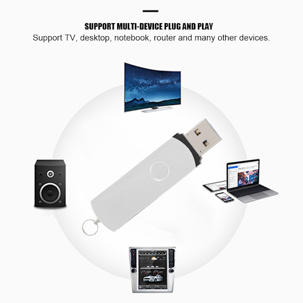 2 i 1 Metal Rotate Flash Drive USB3.0 til Android USB Drive Memory Stick U Disk 16G (Sølv)