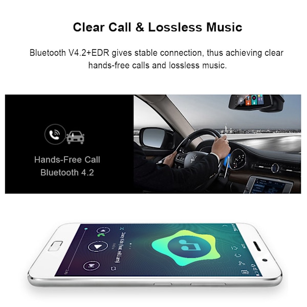 Bil FM-sender oplader Bluetooth V4.2+EDR Trådløs håndfri bil FM-sender MP3