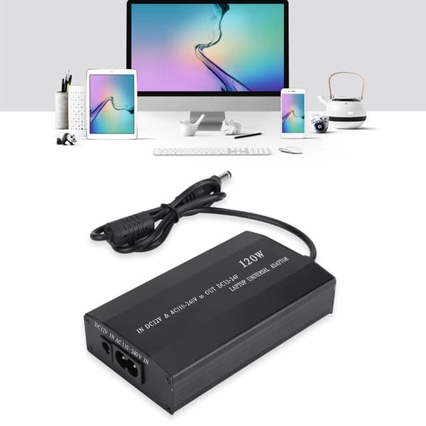 120W Universell bærbar PC-strømadapter med 8 stk. DC-adaptere