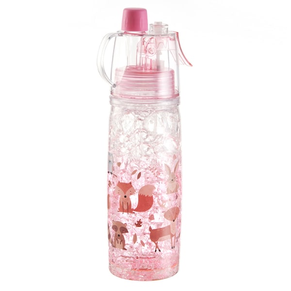 Udendørs sport let at bære spray kop dobbelt lag plast vand kop pink 400ML