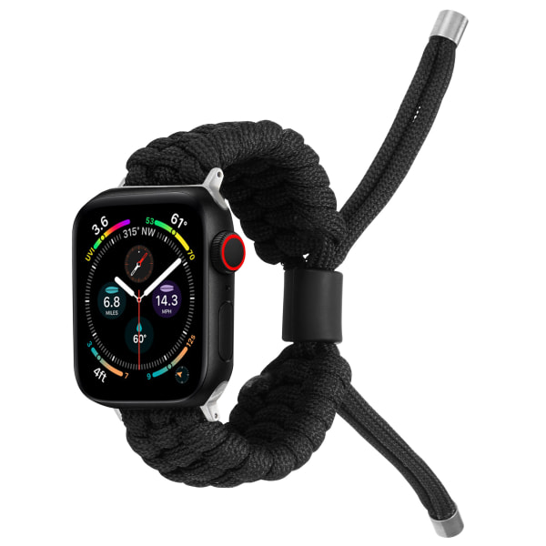 Paracord watch Justerbart vävt band för Apple Watch -serien 7/8 45 mm Paracord Armband Nylon flätat watch