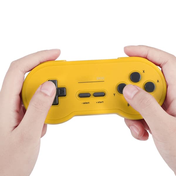 Trådløs Bluetooth Gamepad Game Controller Håndtag med Joystick Til 8Bitdo SN30 (Gul)