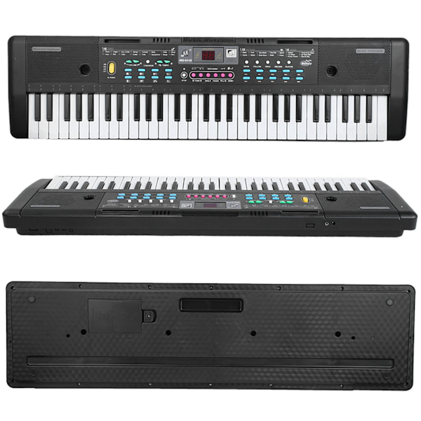 61 Tangenter Elektronisk Orgel Bærbart Digitalt Musikinstrument Keyboard med Mikrofon Børnelegetøj