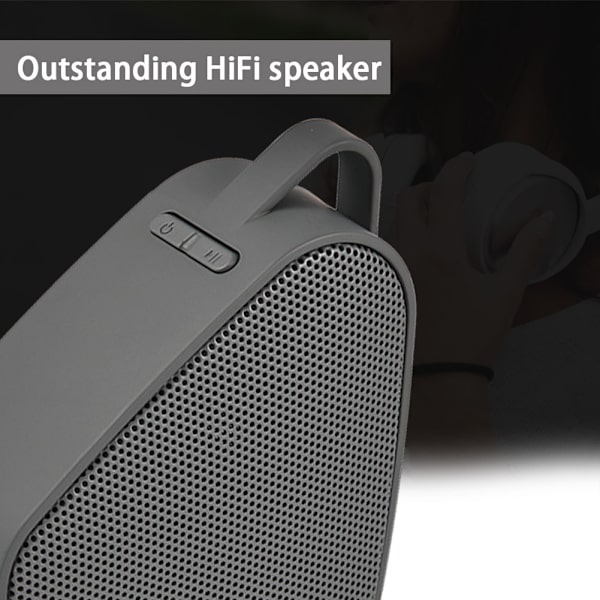 Mini trådlös Bluetooth-högtalare HiFi-musikspelare Stöd TF-kort för iPhone / Android Grå