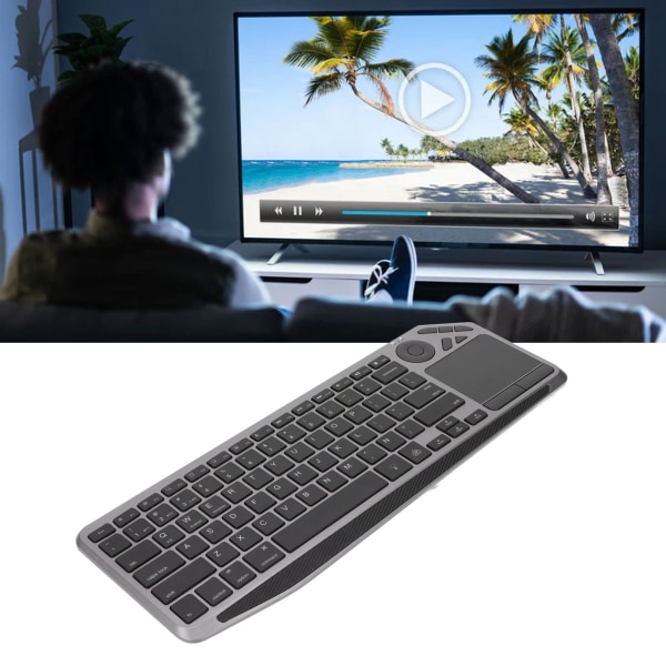 Trådløst touch-tastatur med præcis markørstyring 2.4G Dual Mode-forbindelse Farverig baggrundsbelyst TV-tastatur til multimedier