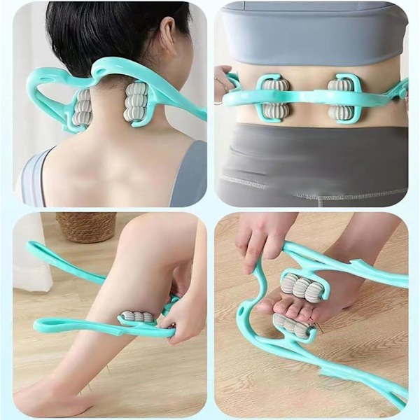 Nackmassage Roller, Nackmassager Roller med 6 Massagepunkter, 360° Justerbar Roterande Nackmassage Roller