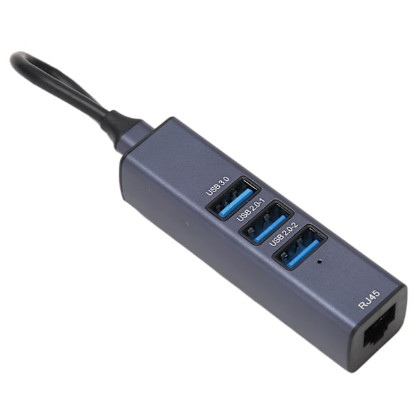 4-i-1 USB C-hubb RJ45 Gigabit Ethernet-port 3 USB-portar USB C till Ethernet-adapter med förvaringshål för bärbara datorer och surfplattor