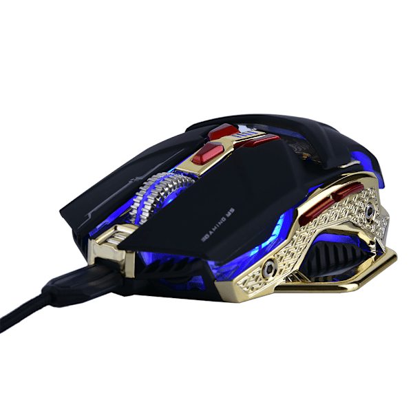 LUOM LM-x6 3200 DPI USB kablet 8 programmerbare knapper Gaming Mouse Mice Sort