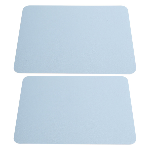 2 st musmatta 2-sidig PVC-läder vattentät skrivbordsmatta kontor hem musskydd 27x21cm (blå silver)