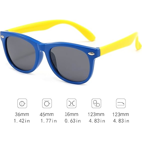 3-pak børnesolbriller til drenge piger børn polariserede solbriller Black+blue+red