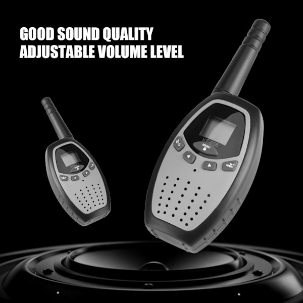1 Set Walkie Talkie 2-vägs radio Intercom Upp till 3 km räckvidd för barn Present Grå