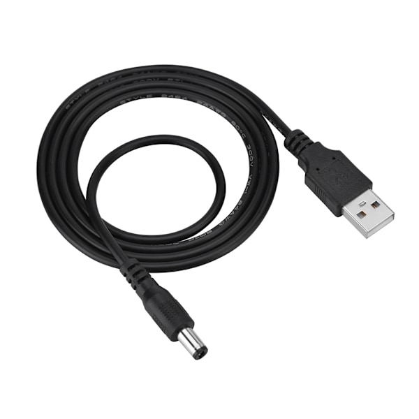 1 stk Ny 1m USB til 5.5*2.1mm DC-kontakt Plugglader Laderkabel Ledning Svart