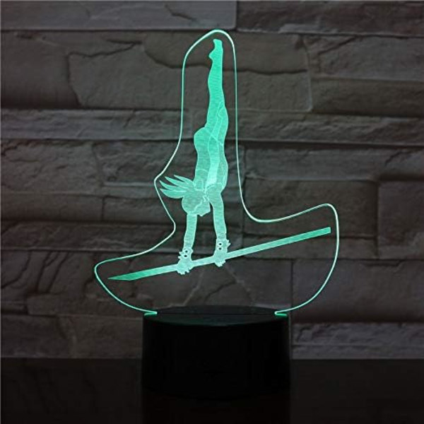 3D Kunstnerisk Gymnastik Natlys Touch Bordskrive Optisk Illusion Lamper 7 Farveskiftende Lys Hjem Dekoration Julegave Fødselsdag