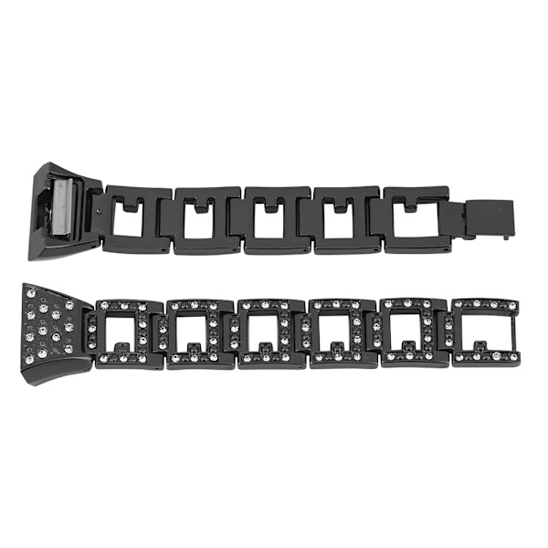 Metal Justerbar Rem til Fitbit Charge 2 med Rhinestone-rem i Sort