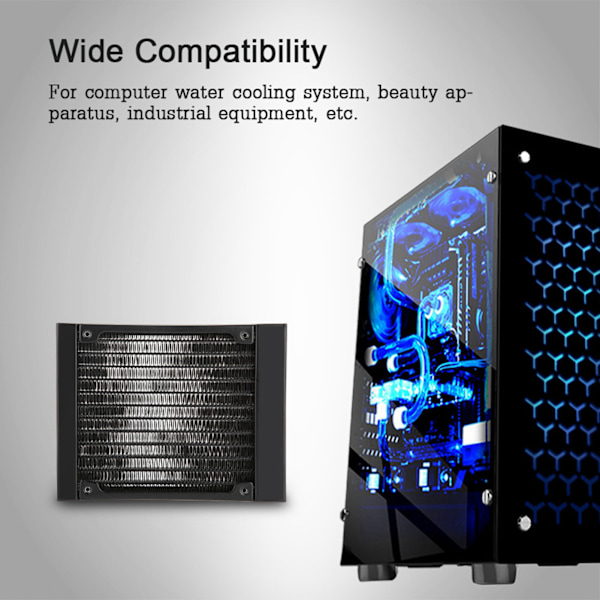 12 Rør Computer Varmeveksler G1/4 Tråd Vandseparator Vandkøler Rør til PC - 120mm