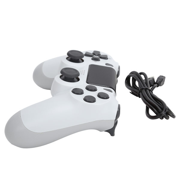Trådlös handkontroll Gamepad med pekskärm Ljudfunktion USB-kabel för PS4 / PS4 Pro / PS4 SlimVit
