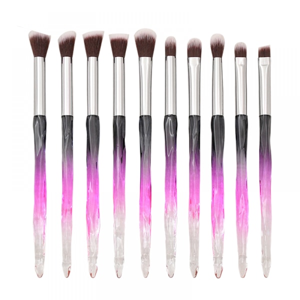 Meikkisiveltimet Kristallikahva Sarja, 10 KPL Kristalli Läpinäkyvä Kahva Meikkivoide Sivellin Eyeliner Kulmakarva Sivellin Ystävänpäivälahjoihin (violetti)