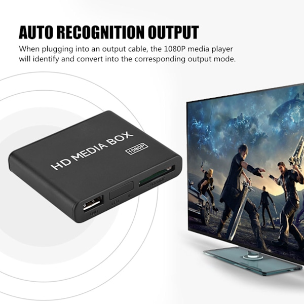 Stereo Surround Media Player Center 1080P AV/YPrPb/HDMI Output HDMI Media Player -
