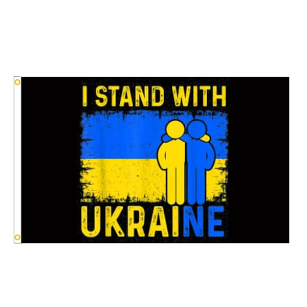 JEG STÅR MED UKRAINE  Støtte Ukraine flag