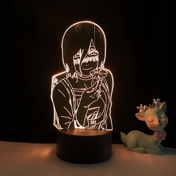 3D LED-lampa Anime Chainsaw Man Lady för sovrumsdekoration Barnkalaspresent Manga Chainsaw Man LED-lampa Sängbord