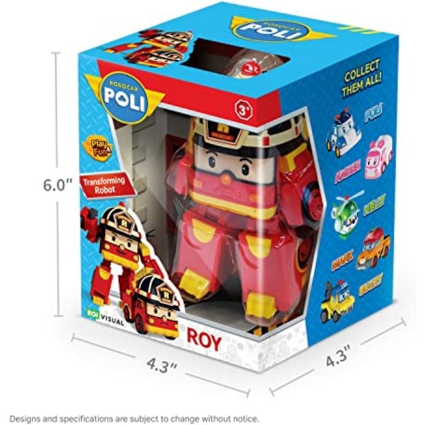 Roy Transformer Robot, 4\" Transformer Actionfigur Legetøjsbiler, Brandbil Nødhjælpsvogn Legesæt, Ferie Fødselsdag Redningsbrandbil Bil Legetøj