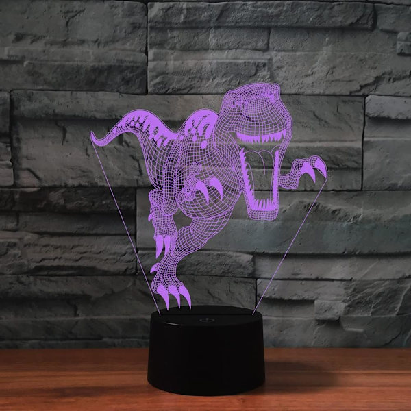 3D Dinosaurie Fjärrkontroll 16 Färger Nattlampor Illusion Akryl LED Bord Sänglampa Barn Sovrum Skrivbords Dekoration Födelsedagspresenter Leksak för Barn