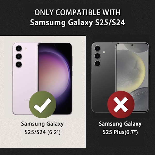 Samsung Galaxy S24/s25 Skal med Skärmskydd, [Kompatibel med Magsafe] [Justerbart Kamerastativ] Militärklassigt Stötsäkert Skydd Red
