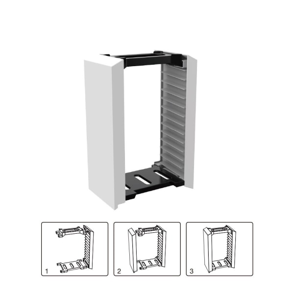 Universal DVD-stativ vertikal arrangør for Ps5 Playstation 4 Nintendo Switch Xbox-filmer Videospill Lagringstårn (12 disketui)