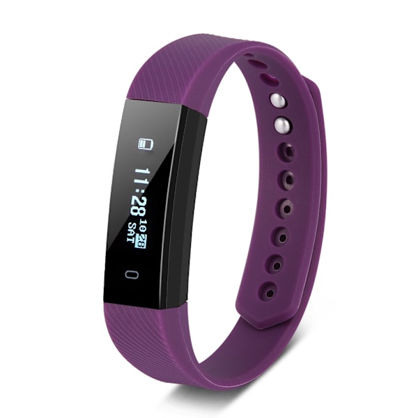 Bluetooth Smart Armband Armband Klocka Stegräknare Sport Fitness Tracker Lila
