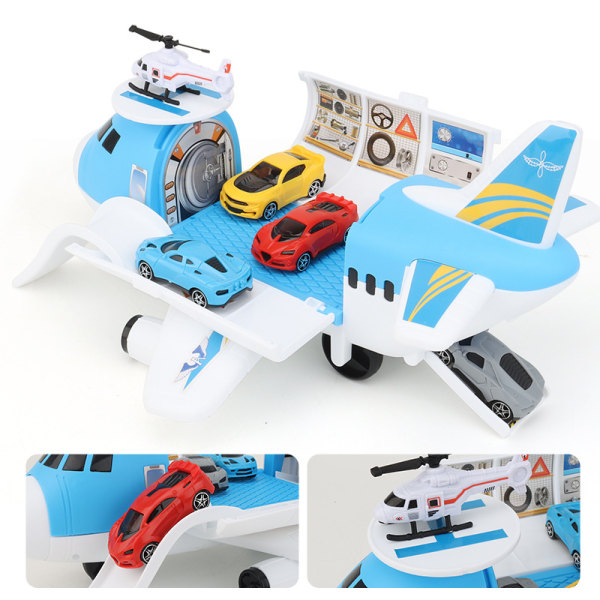 Transport Cargo Airplane Car Lekesett for gutter og jenter 3+ (blå)