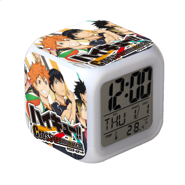 Volleyball Junior LED-väckarklocka Kvadratisk klocka Digital väckarklocka med tid, temperatur, alarm, datum