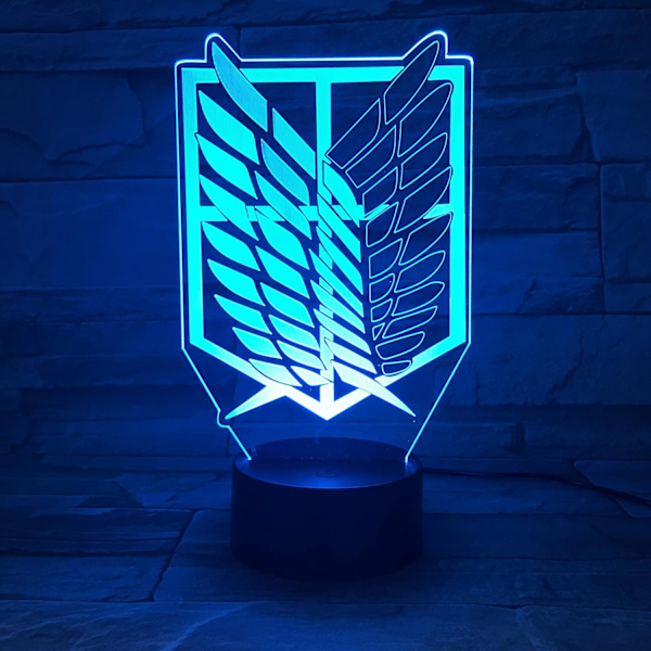 Angrep på Titan 3D Anime Lampe Natt Levi Ackerman Illusjon Natt Figur fra Angrep På Titan Japansk Anime Led Sensor Lys