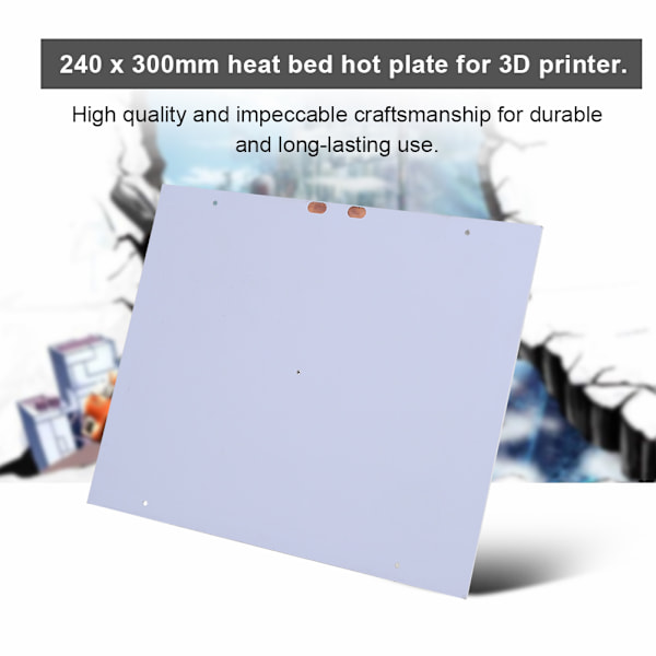240*300*3mm PCB Aluminium Uppvärmd Säng Varm Platta Värmebädd för i3 3D-skrivare