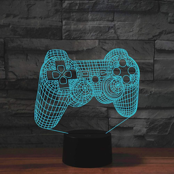 3D Spillhåndtak Fjernkontroll 16 Farger Nattelysbilder Illusionsakryl LED Bordlampe Nattlampe