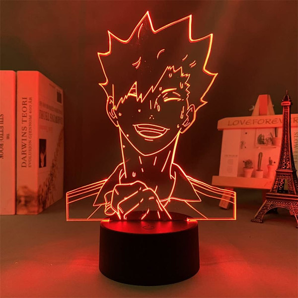 Kuroo Tetsurou 3D LED-lampe Anime nattlys 7/16 farger Passer for soverom belysning Høytidsgaver Barn og venner