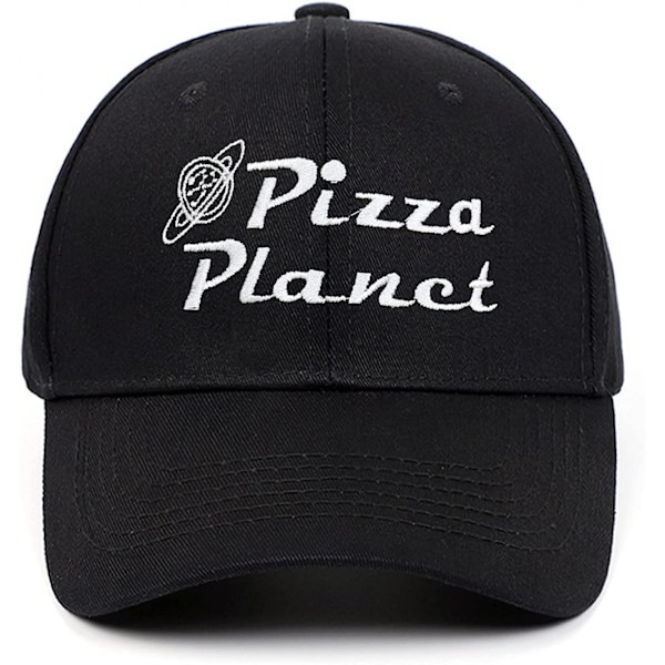 AVEKI Pizza Planet Hat Baseball Cap Broderi Dad Hat Aadjustable Bomulds Voksen Sports Hat Unisex, Sort-1