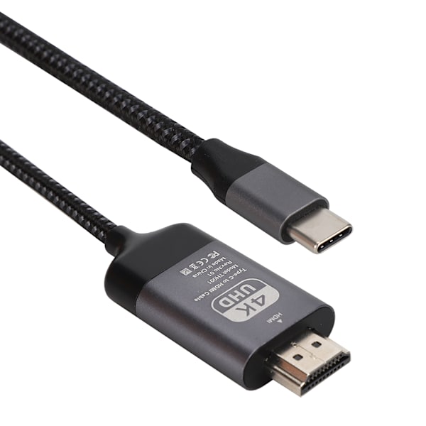 Type C til HDMI-kabel 4K60hz Aluminium Shell Woven 2M USB C til HDTV for MacBook Pro 15 og 13 2017 / 2016