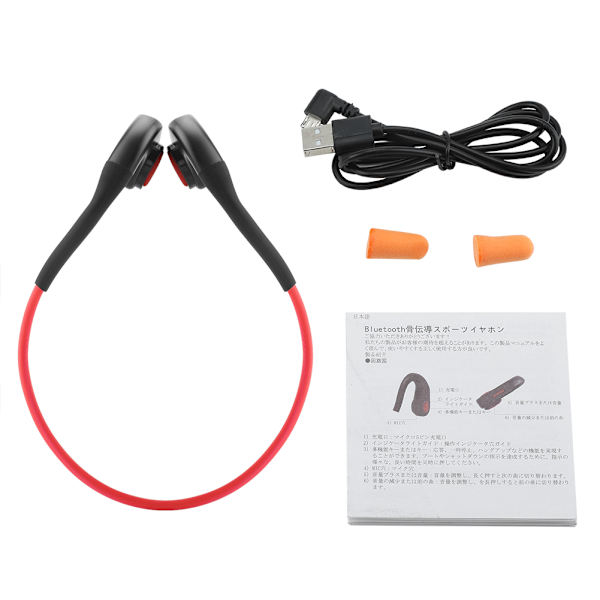 Støjreducerende Bone Conduction Bluetooth-hovedtelefoner NFC Bone Conduction-hovedtelefoner - Rød