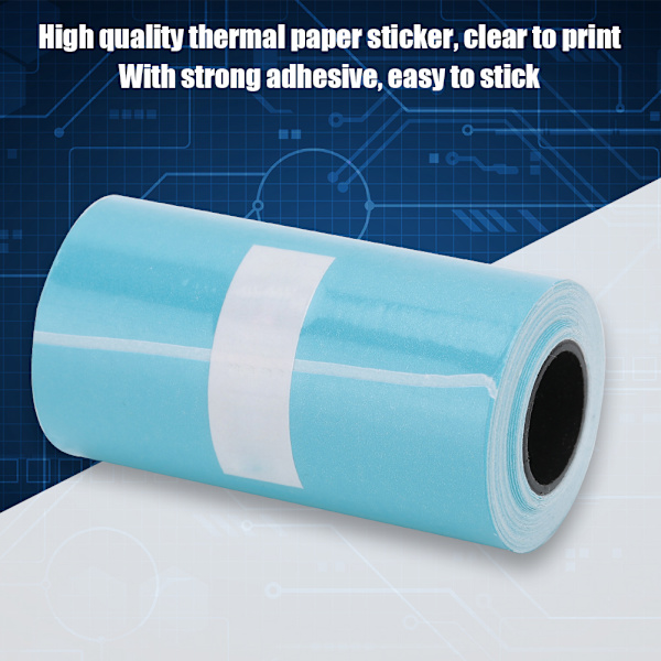 6 rullar blå 57x30mm termiskt papper självhäftande termiskt utskriftskvittopapper