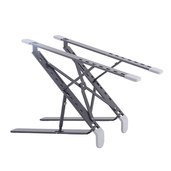 Justerbar bærbar computer stand dobbelt foldbar bærbar computer skrivebordsstativ aluminium pc riser til varmeafledning sort