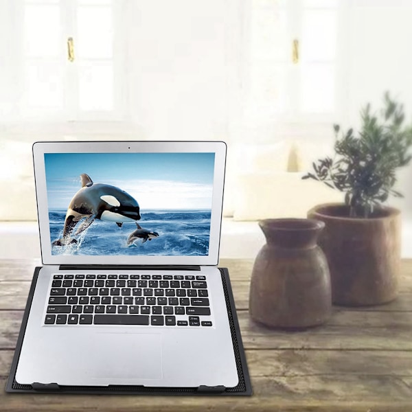 Bærbar computer køler kølepude base USB 2 ventilatorer justerbar vinkel monteringer til notesbog (sort)