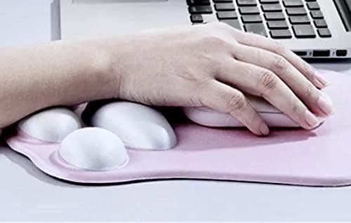 Søt Musematte med Kattepote og Håndleddsstøtte - Myk Silikon Håndleddsstøtte Ergonomisk Datamusematte