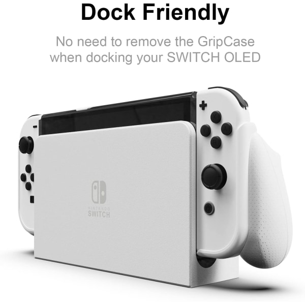 NeoGrip Bundle: Ergonomisk greb med udskiftelige greb [passer til alle håndstørrelser] til Nintendo Switch OLED og almindelig model